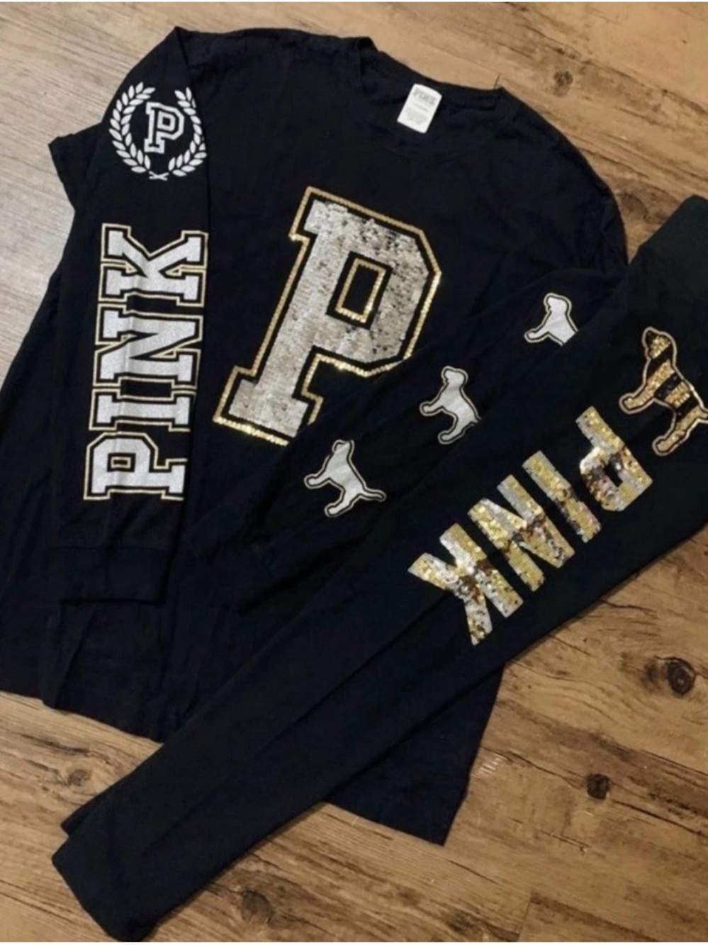 VS PINK BLING PUP SEQUINS OUTFIT SET S